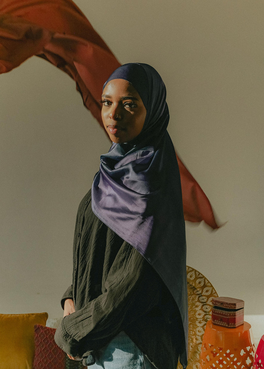 Night Sky Ombre silk chiffon (Pre-Order)