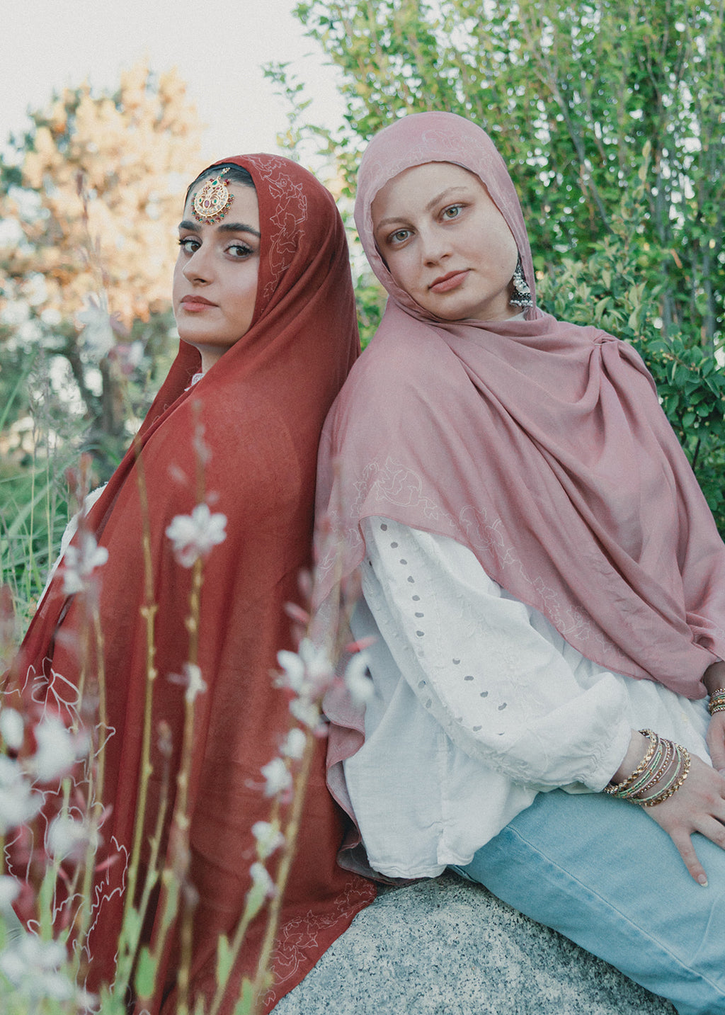 Kashmiri Chai کشمیری چائے Pink Modal with delicate floral detail rectangle