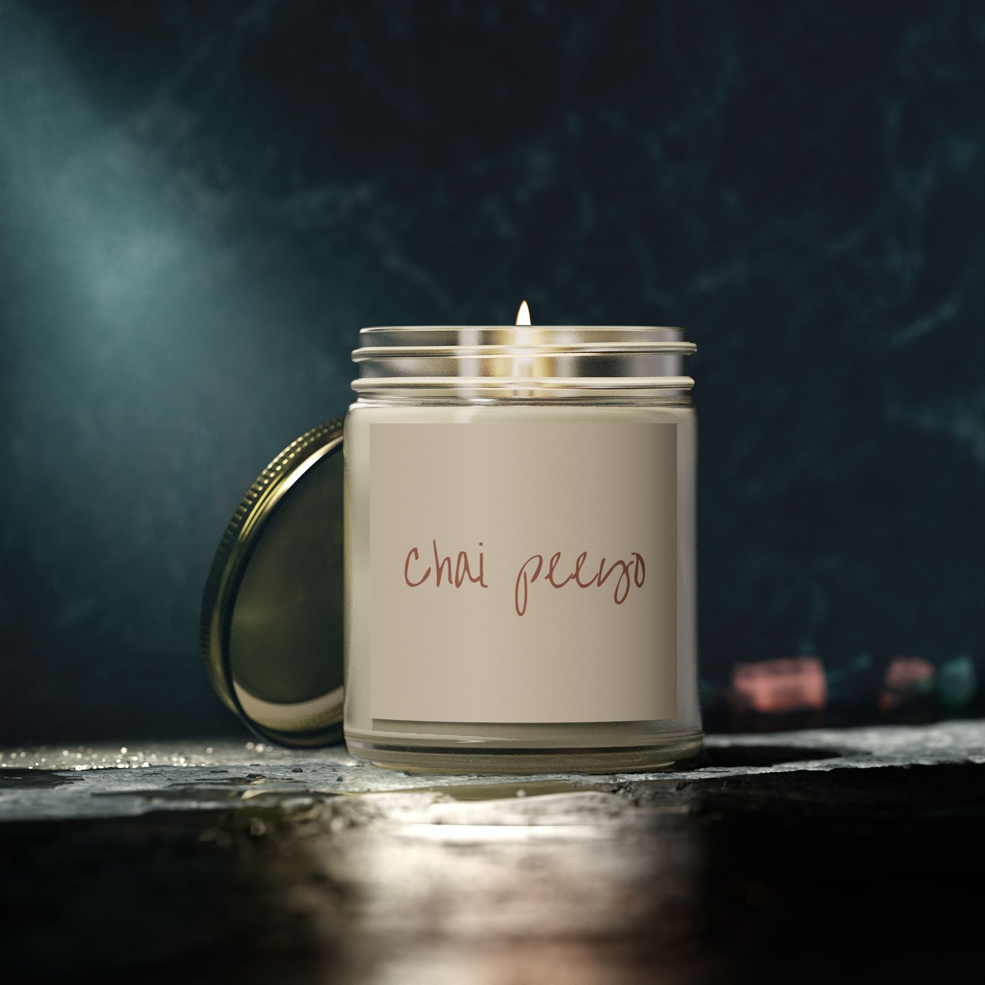 Chai Peeyo Scented Coconut Apricot Candles (4oz, 9oz | Southasian Desi Candles | Chai candle | تحائف اور گھر کی سجاوٹ