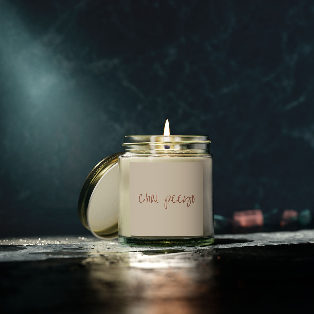 Chai Peeyo Scented Coconut Apricot Candles (4oz, 9oz | Southasian Desi Candles | Chai candle | تحائف اور گھر کی سجاوٹ