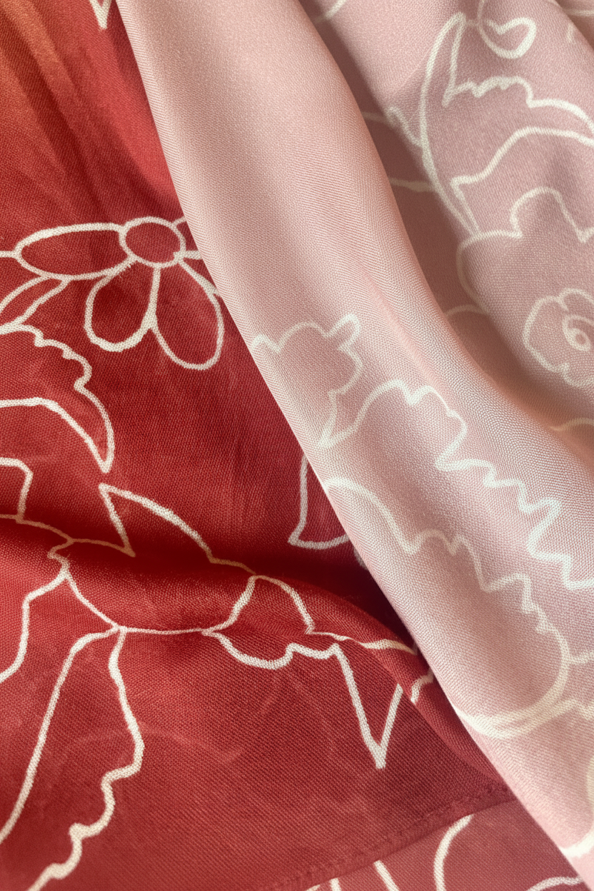 Anaar Rang انار رنگ Modal Hijab Rectangle Mughal Floral Pattern