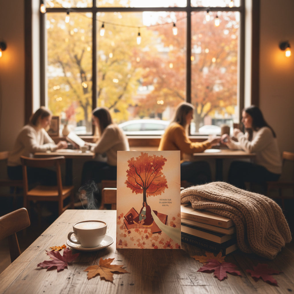 Honor the season wall art | Desi girl art print| Fall Cozy Art