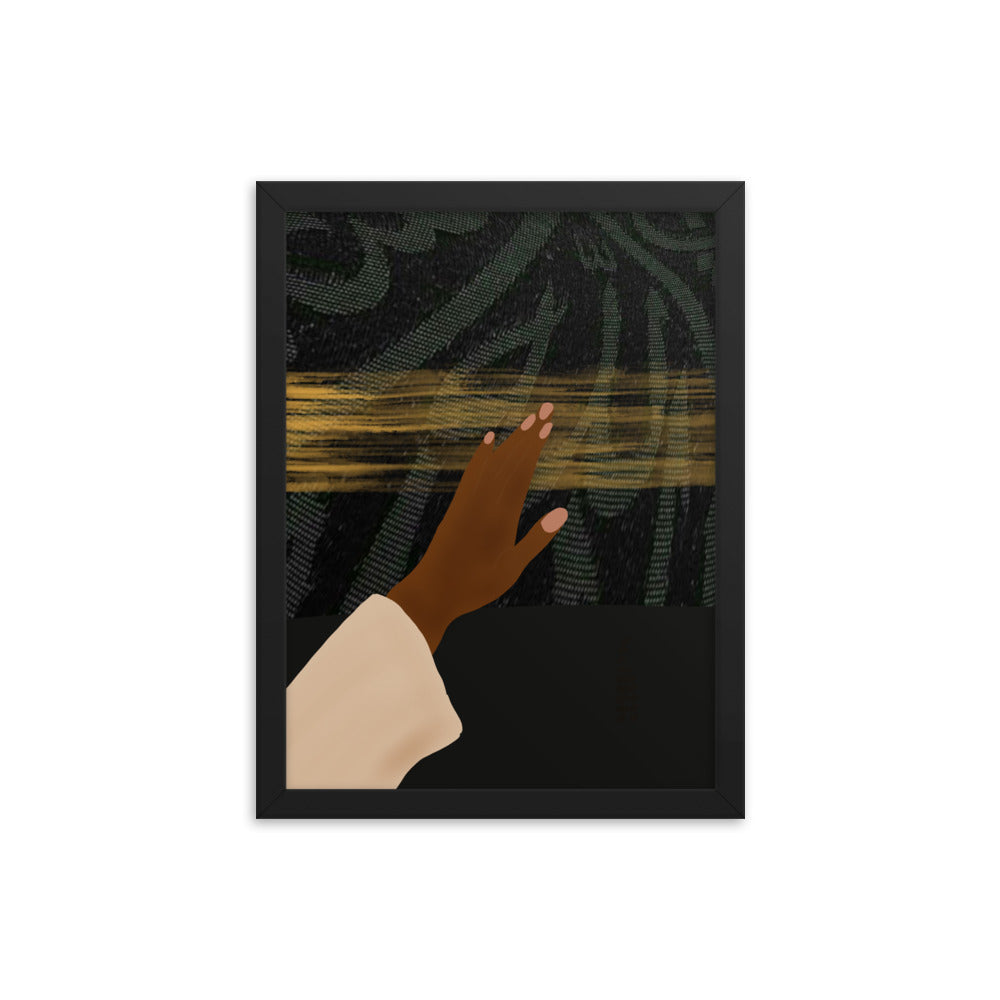 "لبیک" (یہاں میں اللہ ہوں) سیاہ فریم والا پوسٹر | ایک سے زیادہ سائز | عید کا تحفہ