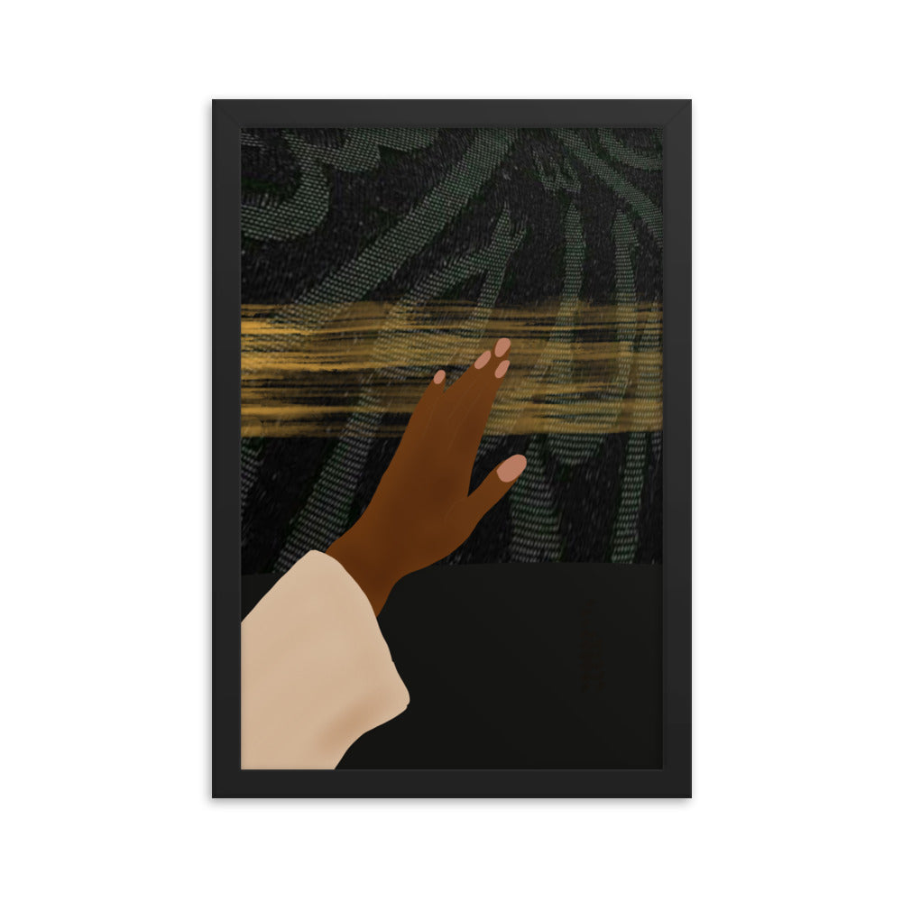 "لبیک" (یہاں میں اللہ ہوں) سیاہ فریم والا پوسٹر | ایک سے زیادہ سائز | عید کا تحفہ