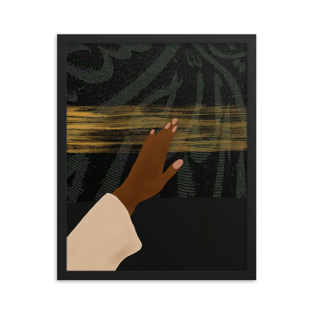 "لبیک" (یہاں میں اللہ ہوں) سیاہ فریم والا پوسٹر | ایک سے زیادہ سائز | عید کا تحفہ