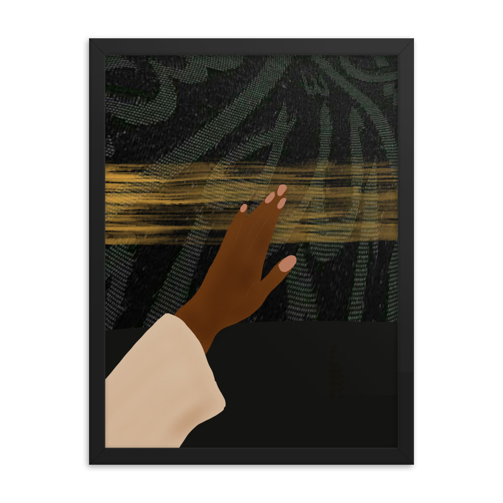 "لبیک" (یہاں میں اللہ ہوں) سیاہ فریم والا پوسٹر | ایک سے زیادہ سائز | عید کا تحفہ