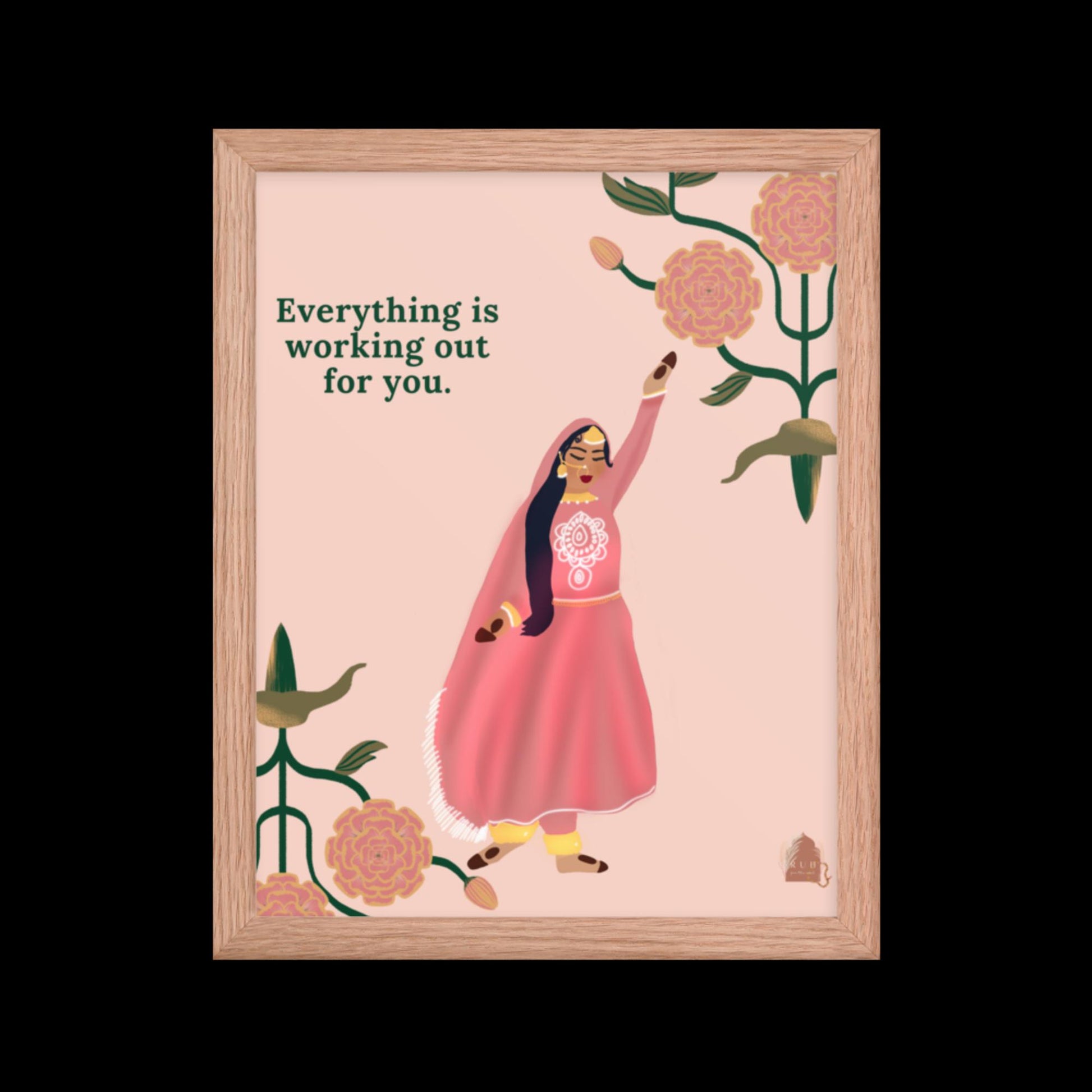 "آپ کے حق میں" پاکیزہ فریمڈ آرٹ پرنٹ | 11 x14 | 3 فریم رنگ