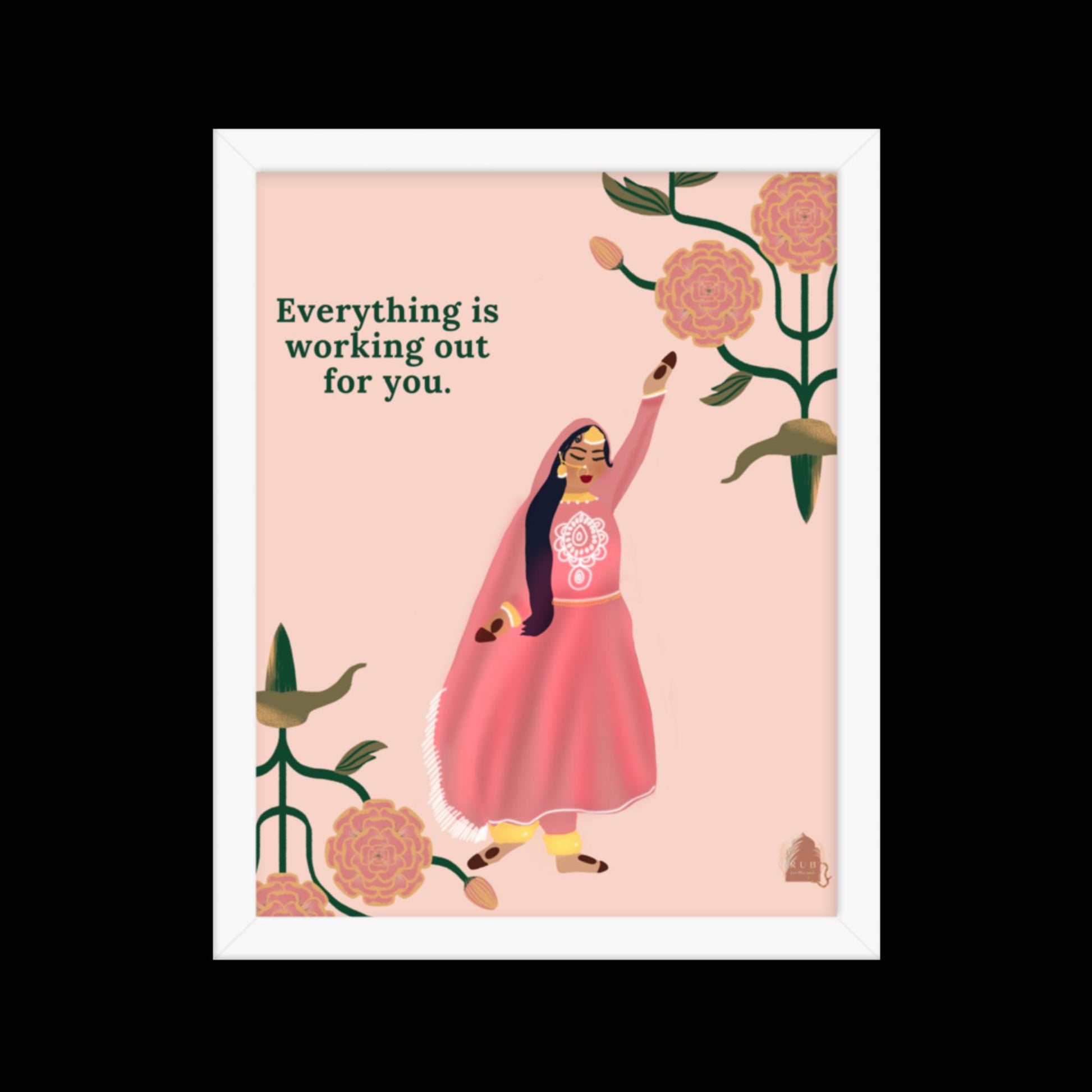 "آپ کے حق میں" پاکیزہ فریمڈ آرٹ پرنٹ | 11 x14 | 3 فریم رنگ