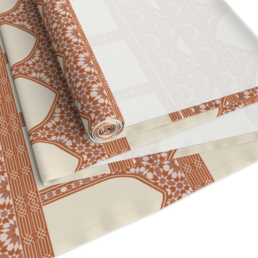 مراکش پرنٹ ٹیبل رنر | کپاس یا پالئیےسٹر | 2 مواد | ایک سائز