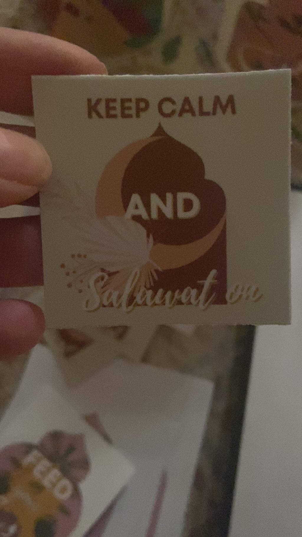 ونائل واٹر پروف دوبارہ قابل استعمال فری اسٹیکرز پر پرسکون اور صلوات رکھیں