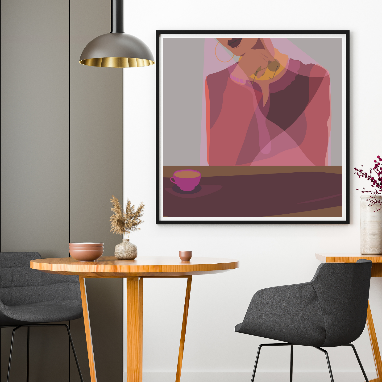 چائی محبت کی کہانی | وال آرٹ | دیسی آرٹ پرنٹ | 2 سائز